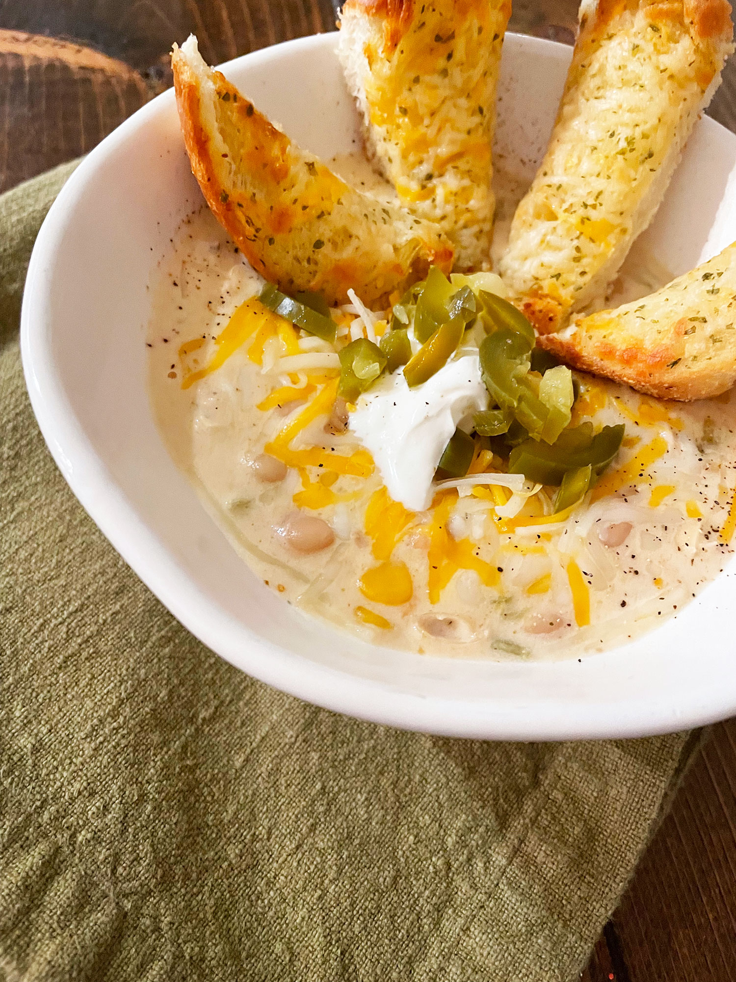 Creamy Crockpot White Chicken Chili - Little Sunny Kitchen